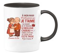 quotedazur - Mug Humour À Mon Mari, Je T'aime. Je T'offre Ce Cadeau : Une Tasse Unique Et Pleine D'amour. - Cadeau Tendre Et Unique Pour Mari Avec Tasse Personnalisée Idéale
