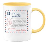 quotedazur - Mug Humour À Mon Petit-fils, Je T'aime Pour L'homme Que Tu Es Devenu, Cadeau De Mamie Hélène Tasse Personnalisé Exceptionnel Et Aimé