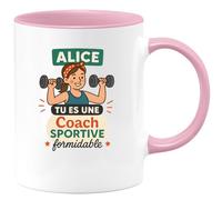 quotedazur - Mug Humour Alice, Coach Sportive Formidable Un Hommage Inspirant Et Motivant Cadeau Unique Tasse Pour Idée Originale Inspirante