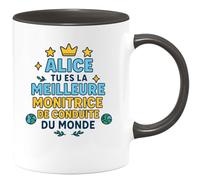 quotedazur - Mug Humour Alice, Meilleure Monitrice De Conduite Du Monde, Cadeau Unique Parfait Tasse Originale Pour
