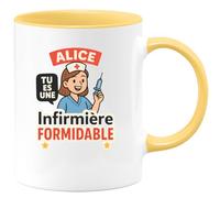 quotedazur - Mug Humour Alice Tu Es Une Infirmière Formidable - Cadeau Spécial - Cadeau Parfait Pour Tasse D'infirmière Exceptionnelle Et Dévouée
