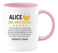 quotedazur - Mug Humour Alice, Une Amie En Or Pour Cuisiner De Bons Plats. Elle Mérite Le Mec Parfait, On L'aime Cadeau Tasse Idéale Et Partager
