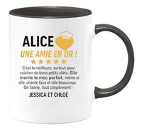 quotedazur - Mug Humour Alice, Une Amie En Or Pour Cuisiner De Bons Plats. Elle Mérite Le Mec Parfait, On L'aime Cadeau Tasse Idéale Et Partager