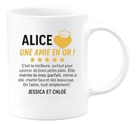 quotedazur - Mug Humour Alice, Une Amie En Or Pour Cuisiner De Bons Plats. Elle Mérite Le Mec Parfait, On L'aime Cadeau Tasse Idéale Et Partager