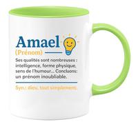 quotedazur - Mug Humour Amael : Prénom Unique, Intelligence, Humour, Forme Physique, Un Cadeau Tasse Inoubliable - Cadeau Homme, Tasse Originale Prénom Amael, Qualités Exceptionnelles