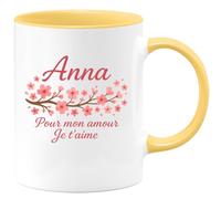 quotedazur - Mug Humour Anna, Mon Amour, Je T'aime Personnalisé Pour Femme Idéal Cadeau Tasse Personnalisée, Idée Romantique