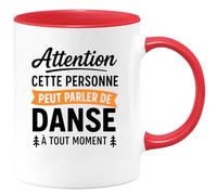 quotedazur - Mug Humour Attention Cette Personne Peut Parler De Danse À Tout Moment Idée Cadeau Originale Tasse Danseuse Pour Passionnés
