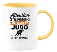quotedazur - Mug Humour Attention Cette Personne Peut Parler De Judo À Tout Moment Cadeau Original Tasse Parfaite Pour Amateurs Passionnés
