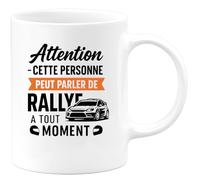 quotedazur - Mug Humour Attention Cette Personne Peut Parler De Rallye À Tout Moment Idée Cadeau Originale Tasse Personnalisée Passion