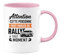 quotedazur - Mug Humour Attention Cette Personne Peut Parler De Rallye À Tout Moment Idée Cadeau Originale Tasse Personnalisée Passion