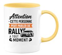 quotedazur - Mug Humour Attention Cette Personne Peut Parler De Rallye À Tout Moment Idée Cadeau Originale Tasse Personnalisée Passion