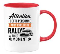 quotedazur - Mug Humour Attention Cette Personne Peut Parler De Rallye À Tout Moment Idée Cadeau Originale Tasse Personnalisée Passion