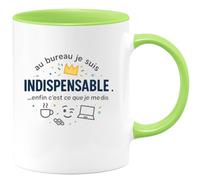 quotedazur - Mug Humour au bureau je suis indispensable... enfin c'est ce que je me dis - Cadeau Humour Homme