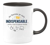 quotedazur - Mug Humour au bureau je suis indispensable... enfin c'est ce que je me dis - Cadeau Humour Homme