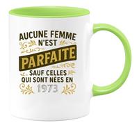 quotedazur - Mug Humour Aucune Femme N'est Parfaite Sauf Celles Nées En 1973 Idée Cadeau Anniversaire 52 Ans