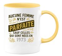 quotedazur - Mug Humour Aucune Femme N'est Parfaite Sauf Celles Nées En 1973 Idée Cadeau Anniversaire 52 Ans