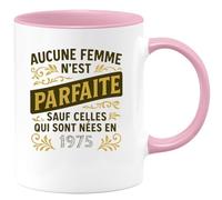 quotedazur - Mug Humour Aucune Femme N'est Parfaite Sauf Celles Nées En 1975 Idée Cadeau Anniversaire 50 Ans