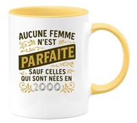 quotedazur - Mug Humour Aucune Femme N'est Parfaite Sauf Celles Nées En 2000 - Idée Cadeau Anniversaire 25 Ans