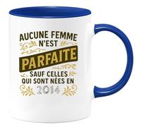 quotedazur - Mug Humour Aucune Femme N'est Parfaite Sauf Celles Nées En 2014 - Idée Cadeau Anniversaire 11 Ans