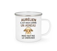 quotedazur - Mug Humour Aurélien Il Est Doux Comme Un Agneau Mais Faut Pas Le Chercher - Idée Cadeau Originale Tasse Homme Doux Mais Redoutable