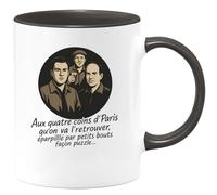 quotedazur - Mug Humour Aux Quatre Coins D'paris Qu'on Va L'retrouver, Éparpillé Par Petits Bouts Façon Puzzle... Idée Cadeau Originale Tasse Paris Unique
