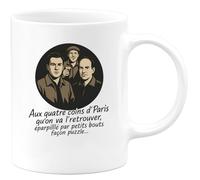 quotedazur - Mug Humour Aux Quatre Coins D'paris Qu'on Va L'retrouver, Éparpillé Par Petits Bouts Façon Puzzle... - Idée Cadeau Originale Tasse Puzzle Paris Unique