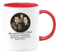 quotedazur - Mug Humour Aux Quatre Coins D'paris Qu'on Va L'retrouver, Éparpillé Par Petits Bouts Façon Puzzle... - Idée Cadeau Originale Tasse Puzzle Paris Unique