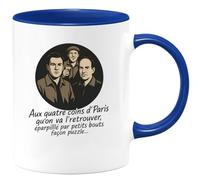 quotedazur - Mug Humour Aux Quatre Coins D'paris Qu'on Va L'retrouver, Éparpillé Par Petits Bouts Façon Puzzle... Idée Cadeau Originale Tasse Paris Unique