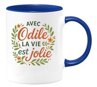 quotedazur - Mug Humour Avec Odile, La Vie Devient Plus Jolie Un Cadeau Plein De Douceur Idée Parfaite Tasse Personnalisée Pour Femme Élégante Et Dynamique