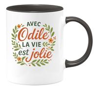 quotedazur - Mug Humour Avec Odile, La Vie Devient Plus Jolie Un Cadeau Plein De Douceur Idée Parfaite Tasse Personnalisée Pour Femme Élégante Et Dynamique