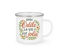 quotedazur - Mug Humour Avec Odile, La Vie Devient Plus Jolie Un Cadeau Plein De Douceur Idée Parfaite Tasse Personnalisée Pour Femme Élégante Et Dynamique
