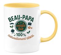 quotedazur - Mug Humour Beau-Papa certifié bio : 100% naturellement génial - Cadeau Beau-Papa Homme