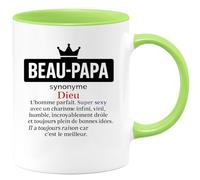 quotedazur - Mug Humour Beau-papa Synonyme De Dieu, Homme Parfait, Charismatique, Drôle, Humble Et Toujours Plein Bonnes Idées. Idée Cadeau Originale Tasse Unique