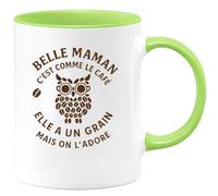 quotedazur - Mug Humour Belle Maman C'est Comme Le Café Elle A Un Grain Mais On L'adore - Cadeau Drôle Tasse Cafe Pour Maman Originale Et Unique