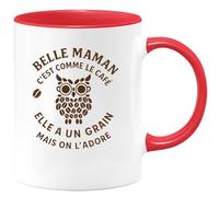 quotedazur - Mug Humour Belle Maman C'est Comme Le Café Elle A Un Grain Mais On L'adore - Cadeau Drôle Tasse Cafe Pour Maman Originale Et Unique