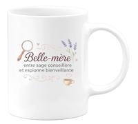quotedazur - Mug Humour Belle-mère : entre sage conseillère et espionne bienveillante - Cadeau Belle-mère Femme