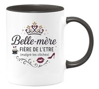 quotedazur - Mug Humour Belle-mère et fière de l'être (malgré les clichés) - Cadeau Belle-mère Femme
