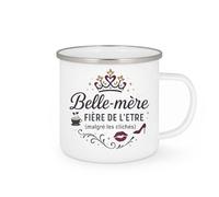 quotedazur - Mug Humour Belle-mère et fière de l'être (malgré les clichés) - Cadeau Belle-mère Femme