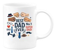 quotedazur - Mug Humour Best Dad Ever I Father Adam Louise Anna Léo No 1 Super Cadeau Parfait Pour Papa Tasse Personnalisée Et Originale