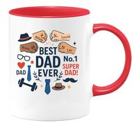 quotedazur - Mug Humour Best Dad Ever I Father Adam Louise Anna Léo No 1 Super Dad! - Cadeau Parfait Pour Papa Tasse Personnalisée Et Originale