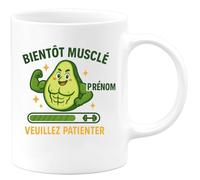 quotedazur - Mug Humour Bientôt Musclé Prénom : Patience, Cadeau Tasse Originale - Cadeau Original Pour Sportif Tasse Unique Et Personnalisée