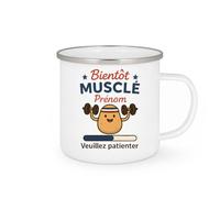 quotedazur - Mug Humour Bientôt Musclé, Prénom Patience Requise Cadeau Original Tasse Muscle Sport Humoristique Pour Homme