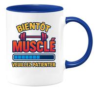 quotedazur - Mug Humour Bientôt Musclé Veuillez Patientez - Idée Cadeau Originale Tasse Musculation Homme Sportif