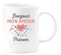 quotedazur - Mug Humour Bonjour Mon Amour Prénom Idée Cadeau Personnalisée Avec Tasse Pour Elle