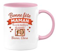 quotedazur - Mug Humour Bonne Fête Maman, Tu Es La Meilleure Du Monde Bisous, Clara Idée Cadeau Tasse Personnalisée Spéciale Des Mères