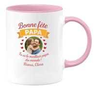 quotedazur - Mug Humour Bonne Fête Papa, Tu Es Le Meilleur Du Monde Bisous, Clara Cadeau Parfait Tasse Personnalisée Des Pères Original Et Unique
