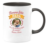 quotedazur - Mug Humour Bonne Fête Papa, Tu Es Le Meilleur Du Monde Bisous, Clara Cadeau Parfait Tasse Personnalisée Des Pères Original Et Unique