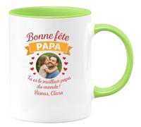 quotedazur - Mug Humour Bonne Fête Papa, Tu Es Le Meilleur Du Monde Bisous, Clara Cadeau Parfait Tasse Personnalisée Des Pères Original Et Unique