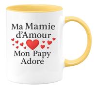 quotedazur - Mug Humour Cadeau Ma Mamie D'amour Et Mon Papy Adoré, Pour Grands-parents Chéris Idée Originale Tasse Personnalisée Adorés