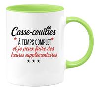 quotedazur - Mug Humour Casse-Couilles À Temps Complet Et Je Peux Faire Des Heures Supplémentaires Idée Cadeau Originale Tasse Humoristique Pour Hommes